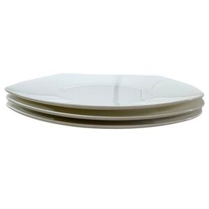 La Rochelle White Bone China Square Dinner Plates Set of 3 Fine Porcelain 10.5in